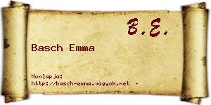 Basch Emma névjegykártya